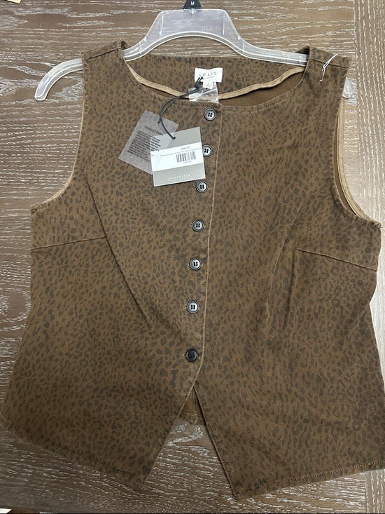 Le Lis Jackets & Blazers - Le Lis Brown Leopard-Print Button Front Vest